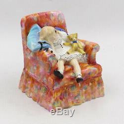 Very RARE 1952 Royal Doulton HN 2114 SLEEPYHEAD Girl in Chair 5 Figurine