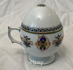 Very RARE IMPERIAL RUSSIAN PORCELAIN KORNILOV BROTHERS Egg Coverd Cup & Saucer