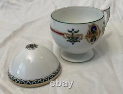Very RARE IMPERIAL RUSSIAN PORCELAIN KORNILOV BROTHERS Egg Coverd Cup & Saucer