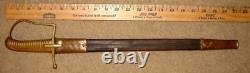 Very RARE Imperial German Unit Marked P. A. 3 Brass Hilt, D Guard Short Sword
