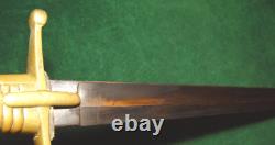 Very RARE Imperial German Unit Marked P. A. 3 Brass Hilt, D Guard Short Sword