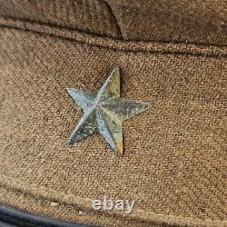 Very RARE Imperial Japanese Army Officer's Wool Visor Cap Hat 5-Star Original