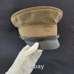 Very RARE Imperial Japanese Army Officer's Wool Visor Cap Hat 5-Star Original