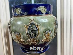 Very RARE Pair Royal Doulton Art Nouveau Arts & Craft Jardinieres & Pedestals