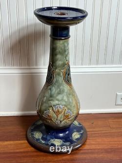 Very RARE Pair Royal Doulton Art Nouveau Arts & Craft Jardinieres & Pedestals