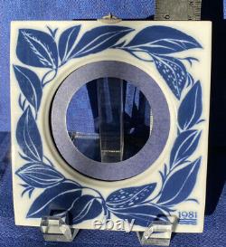 Very RARE Royal Copenhagen Blue Porcelain Picture Frame Set 1 Lg & 2 Sm