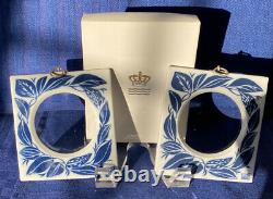 Very RARE Royal Copenhagen Blue Porcelain Picture Frame Set 1 Lg & 2 Sm