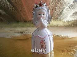 Very RARE VTG Japan Royal Queen Angel Girl Praying Wearing Gold Crown figurine