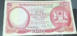 Very Rare £100 Royal Bank Of Scotland 1985 Banknote Very Fine P340 A/1 382979