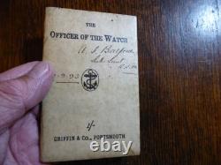 Very Rare 1885 Officer Of The Watch Royal Navy Handbook With Early Dustjacket