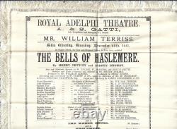 Very Rare 1887 Silk Royal Adelphi Theatre programme with Royal connections vg