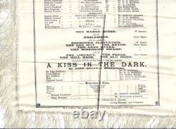 Very Rare 1887 Silk Royal Adelphi Theatre programme with Royal connections vg