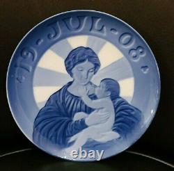Very Rare 1908 Royal Copenhagen Christmas Plate Madonna and Child Limited