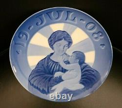 Very Rare 1908 Royal Copenhagen Christmas Plate Madonna and Child Limited