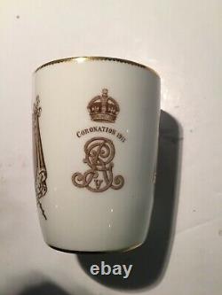 Very Rare 1911 Royal Doulton Curved Sided Beaker for King George V's Coronation