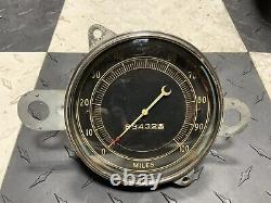 Very Rare 1930's Chrysler Art Deco 5 Crescent Pointer Curved Glass Speedometer