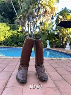 Very Rare 1940's WW2 Imperial Japanese Army Officer Brown Leather Riding Boots