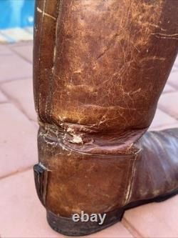 Very Rare 1940's WW2 Imperial Japanese Army Officer Brown Leather Riding Boots