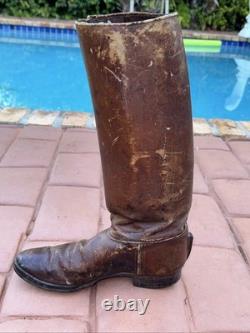 Very Rare 1940's WW2 Imperial Japanese Army Officer Brown Leather Riding Boots
