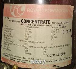 Very Rare 1960's Royal Crown Cola 1 Gallon Mixing syrup instructions Glass Jug