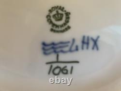 Very Rare 1966 Royal Copenhagen Blue Fluted Full Lace Fruit Basket 1/1061 EUC