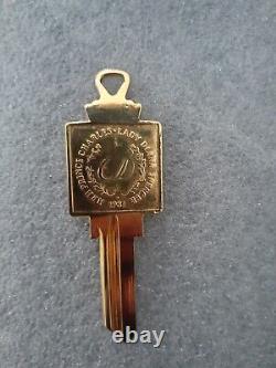 Very Rare 1981 Yale Gold Metal Key Charles & Diana Royal Wedding- Commemorat