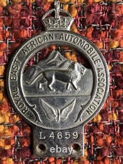 Very Rare 4 digit L4659 1920's antique vintage Royal East African AA car badge
