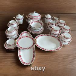 Very Rare Ancienne Manufacture Royale De Limoges 46 pcsRose De Paris