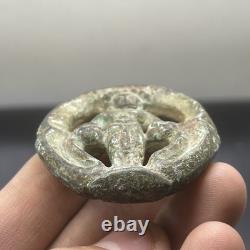 Very Rare Ancient Roman Bronze Queen Royal Figure Carved Amulet