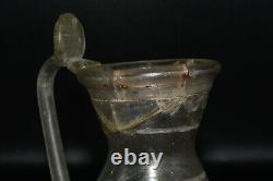 Very Rare Ancient Roman Late Imperial Glass Jug Engraved with Decorations