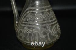Very Rare Ancient Roman Late Imperial Glass Jug Engraved with Decorations