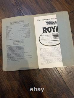 Very Rare Antique 1907 The Royal Tourist Early Car Advertising Brochure Book