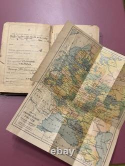 Very Rare Antique 1916-17 Imperial Russian Student Diary Kiev Gymnasium + Map