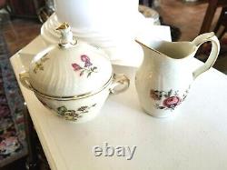 Very Rare Antique Frijsenborg Royal Copenhagen Tea Pot, Sugar Bowl, and Creamer