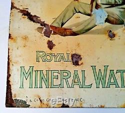 Very Rare Antique IDRIS Royal mineral waters enamel porcelain sign c1890s