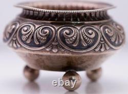 Very Rare Antique Imperial Russian Silver Mustard Holder Hand Hammered c1894