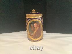 Very Rare Antique Royal Vienna Cobalt Boue Gold Gilt Monk Lidded Stein Nr