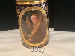 Very Rare Antique Royal Vienna Cobalt Boue Gold Gilt Monk Lidded Stein Nr