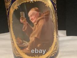 Very Rare Antique Royal Vienna Cobalt Boue Gold Gilt Monk Lidded Stein Nr