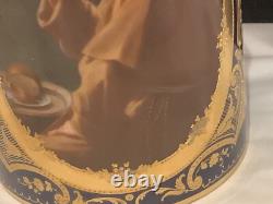 Very Rare Antique Royal Vienna Cobalt Boue Gold Gilt Monk Lidded Stein Nr