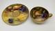Very Rare Antique Royal Worcester 22K Painted Fruit Cup Saucer