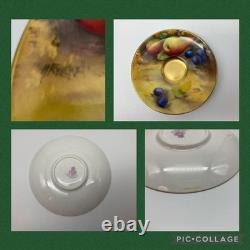 Very Rare Antique Royal Worcester 22K Painted Fruit Cup Saucer Very Rare Antique Royal Worcester 22K Painted Fruit Cup Saucer