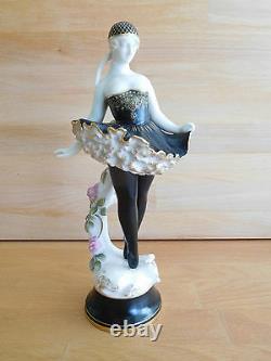 Very Rare Art Deco Royal Worcester Figure Of A Ballet Dancer With Jewelling