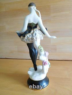 Very Rare Art Deco Royal Worcester Figure Of A Ballet Dancer With Jewelling