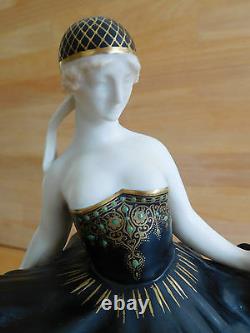 Very Rare Art Deco Royal Worcester Figure Of A Ballet Dancer With Jewelling