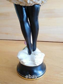 Very Rare Art Deco Royal Worcester Figure Of A Ballet Dancer With Jewelling