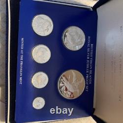 Very Rare British Virgin Island Royal Silver Jubilee Proof Set With COA And OGP