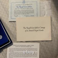 Very Rare British Virgin Island Royal Silver Jubilee Proof Set With COA And OGP