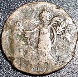 Very Rare Caligula AR Denarius Roman Coin 37-41 AD Angel Holding An Ankh An Corn
