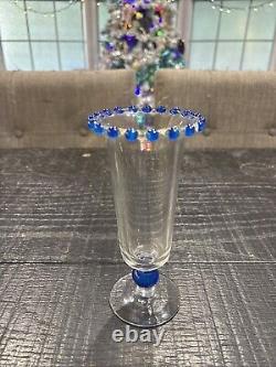 Very Rare Candlewick 400/138B Vase With Beautiful Blue Beads